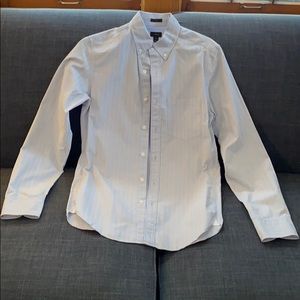 Striped Blue J. Crew Button Down Men Shirt XS Slim